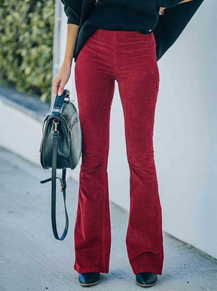 Women's High Waisted Flared Work Pants – Tailored Office Pants from Desk to Dinner