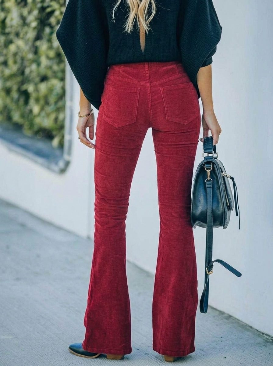 Women's High Waisted Flared Work Pants – Tailored Office Pants from Desk to Dinner