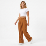 Women's High-Waisted Wide Leg Work Pants with Front Pleats – Tailored Office Pants