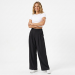 Women's High-Waisted Wide Leg Work Pants with Front Pleats – Tailored Office Pants