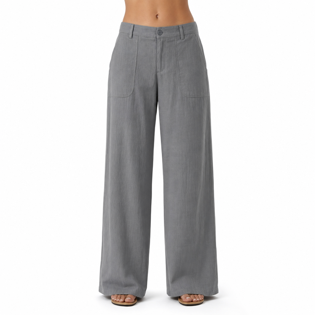 Women's High Waist Wide Leg Work Pants with Side Pockets – Smart Office Pants