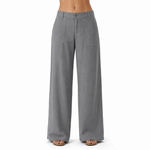 Women's High Waist Wide Leg Work Pants with Side Pockets – Smart Office Pants