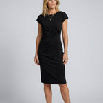 Women's Ruched Waist Midi Dress – Elegant Occasion, Work Function and Wedding Guest Dress